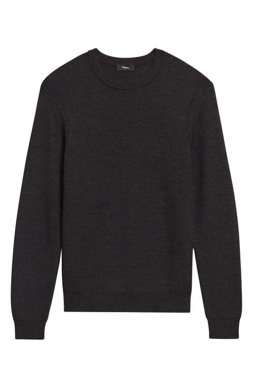 Shop Theory Honeycomb Merino Wool Crewneck Sweater In Mink Melange - 07q