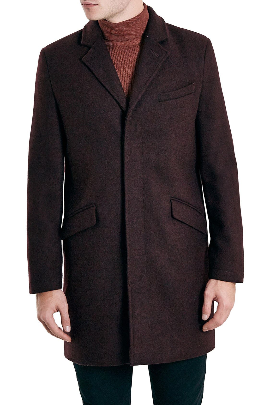 Topman Burgundy Topcoat Nordstrom
