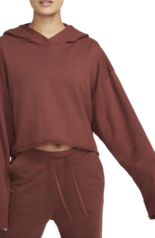 Nike Yoga Luxe Fleece Crop Hoodie In Brown