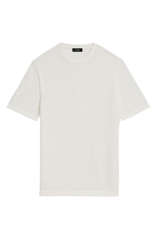 Theory Cairn Open Stitch Cotton Blend Sweater In Ivory