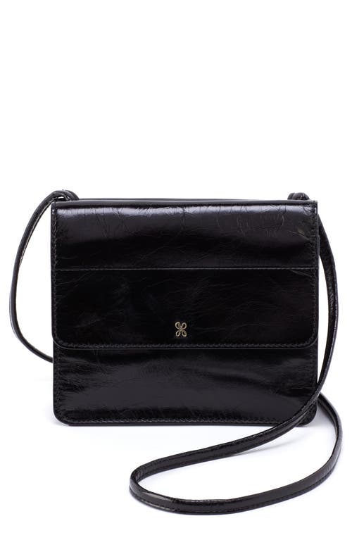 HOBO Jill Leather Wallet Crossbody Bag in Black