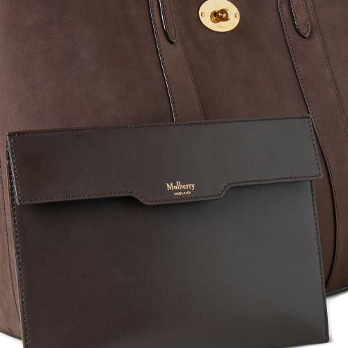 Shop Mulberry Bayswater Nubuck Tote In Ebony