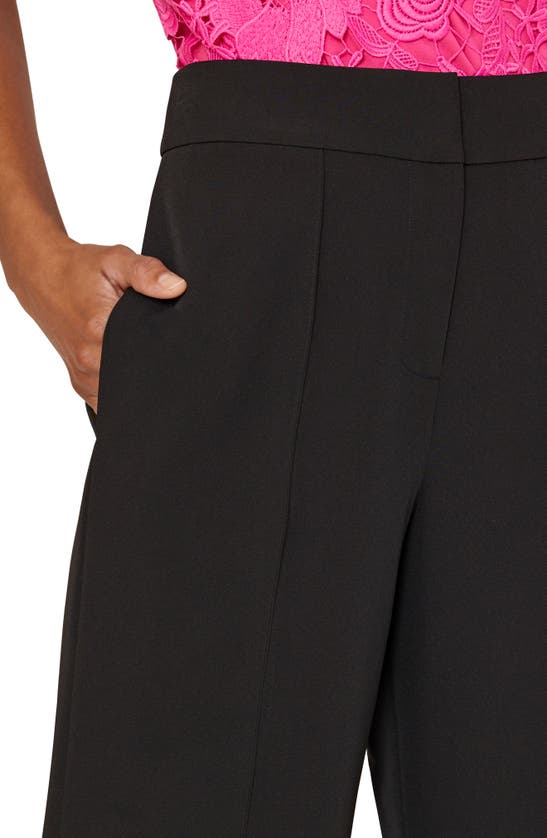Milly Nash High Waist Cady Wide Leg Pants In Black