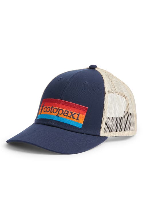 Cotopaxi On the Horizon Embroidered Trucker Hat in Maritime