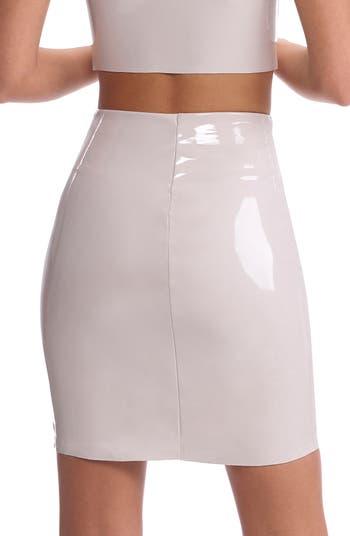 Faux Patent Leather Mini Skirt