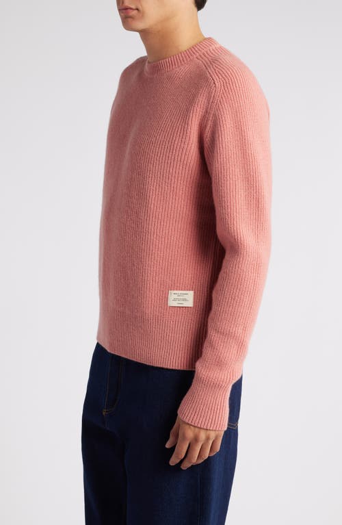 Shop Merz B Schwanen Wool & Cashmere Rib Crewneck Sweater In Rosewood