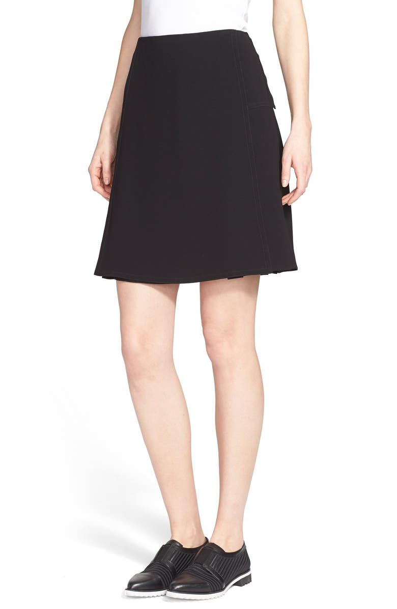 Yigal Azrouël Pleated A-Line Crepe Skirt | Nordstrom