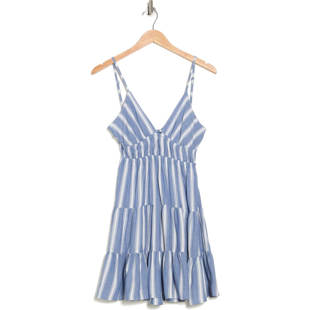 Angie Stripe Tiered Dress In Blue