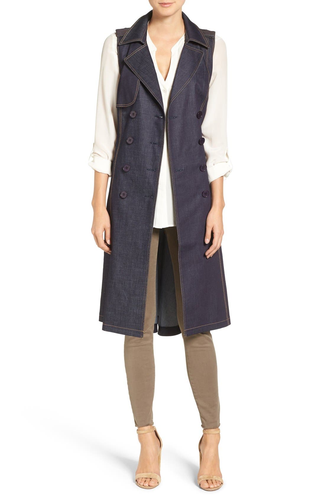 Chelsea28 Sleeveless Denim Trench Coat Nordstrom