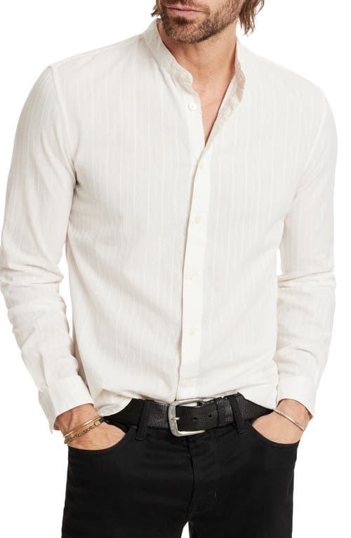 John Varvatos Ben Embroidered Band Collar Button-Up Shirt at Nordstrom,