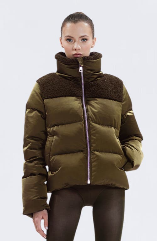 Nicole Benisti Women's Una Faux Shearling Down Jacket In Moss