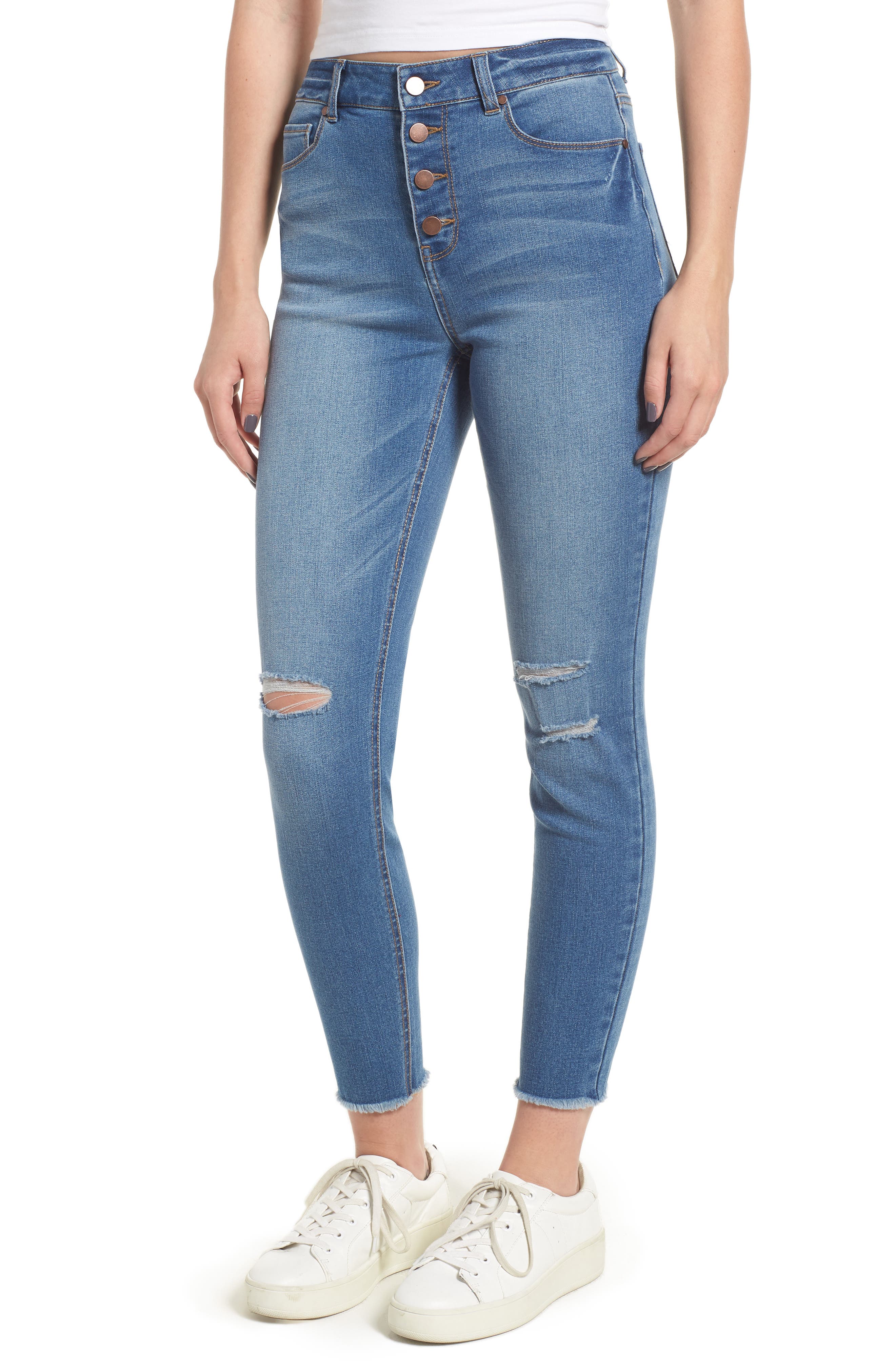 Women's Tinsel Ripped High Waist Ankle Skinny Jeans Women's Tinsel Ripped High Waist Ankle Skinny Jeans