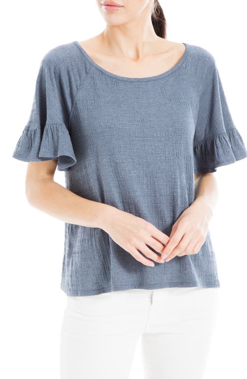 Max Studio Flutter Texture Knit T-shirt In Denim
