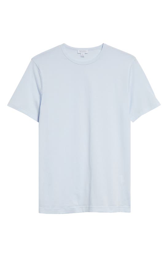 Shop Sunspel Cotton Crewneck T-shirt In Light Blue