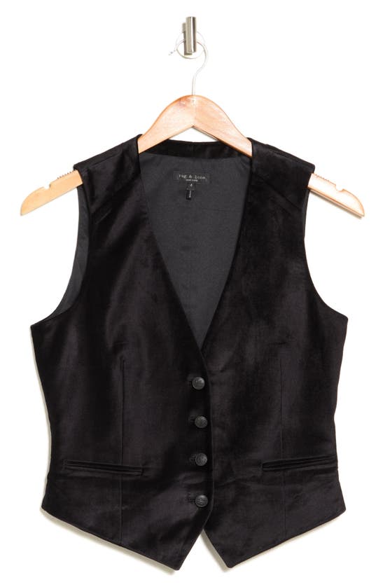 Rag & Bone Priya Velvet Vest In Black