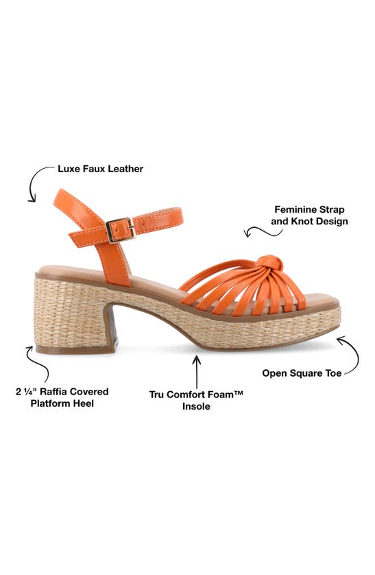 Shop Journee Collection Hally Espadrille Platform Sandal In Orange