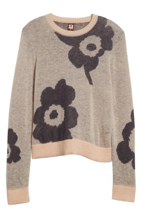 Shop Marimekko Tunnelma Unikko Sweater In Light Pink Dark Grey