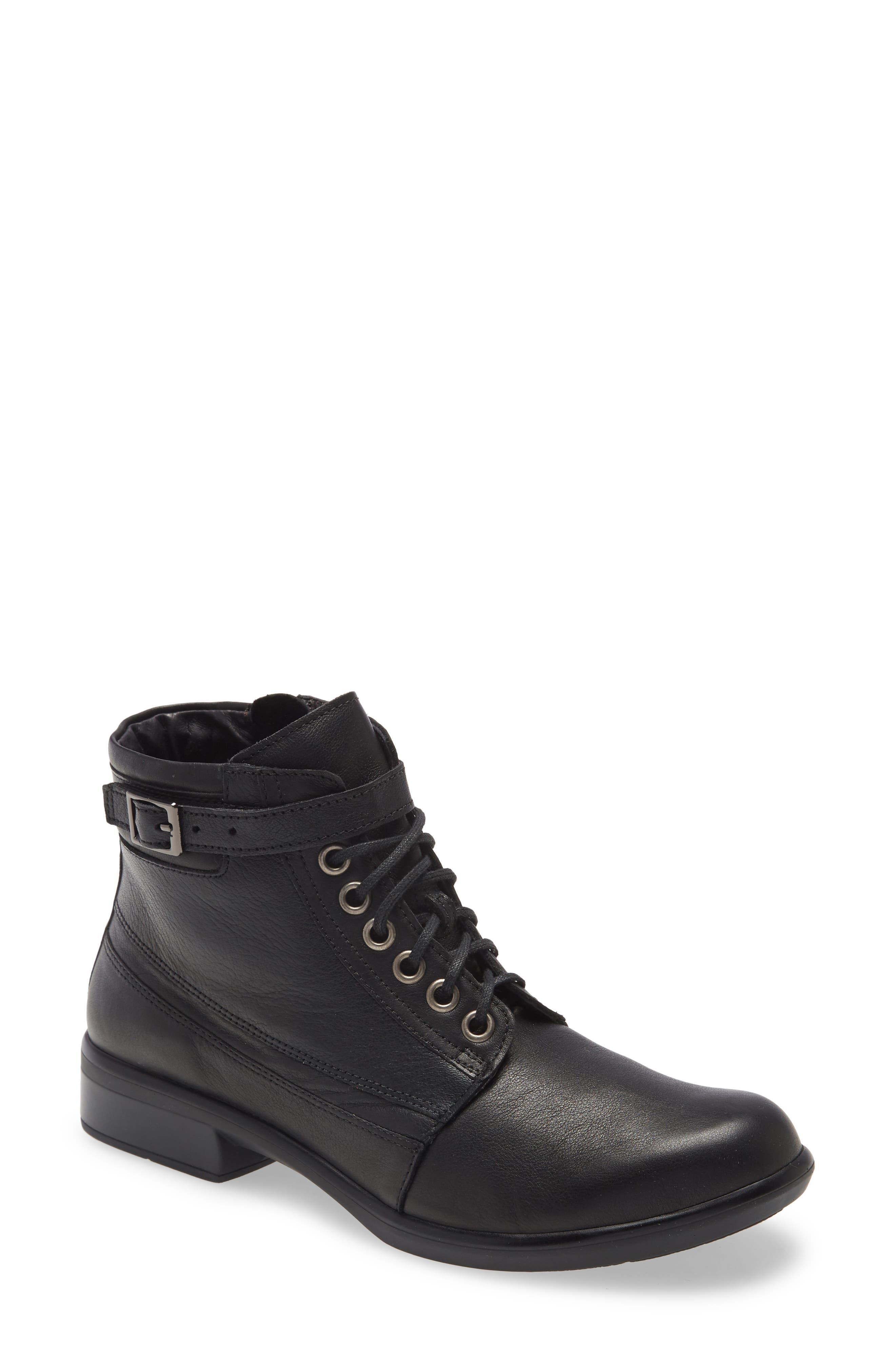 Herno quilted-ankle leather boot - Black