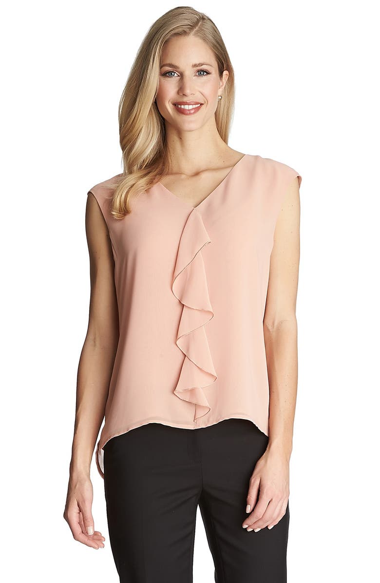 CeCe by Cynthia Steffe Ruffle Front V-Neck Blouse | Nordstrom