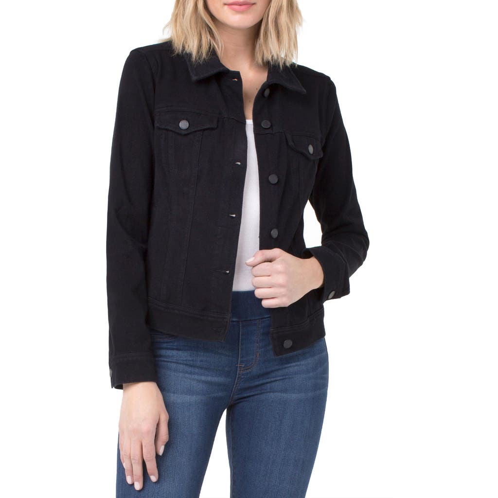 Liverpool Jeans Co. Knit Denim Jacket In Black Rinse