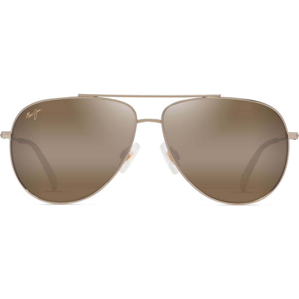 Maui Jim Hauoli 59mm Polarized Gradient Aviator Sunglasses In Gold Orange Yellow