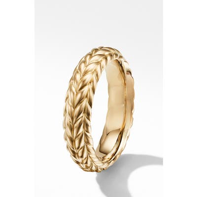 David Yurman Chevron 18K Gold Band Ring