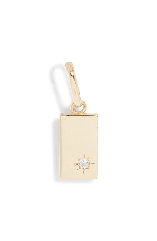 Shop Anzie Love Letter Dog Tag Pendant Charm In Gold/diamond