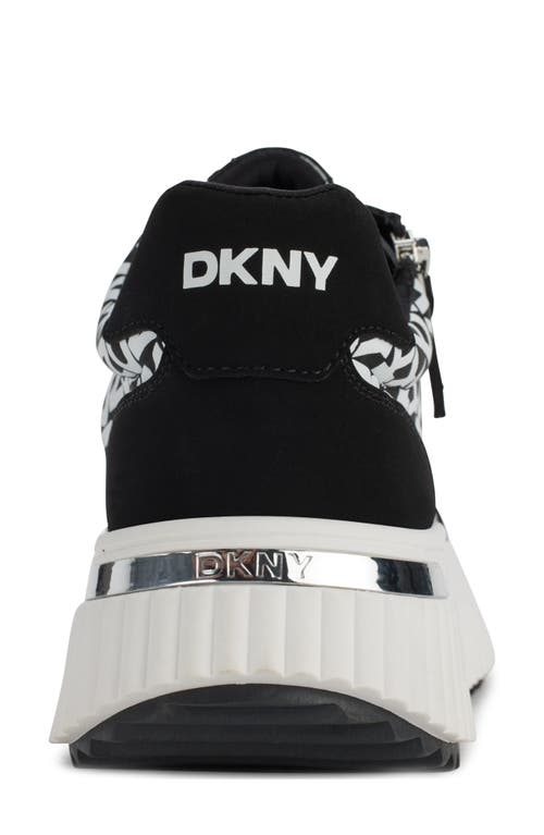 Shop Dkny Lissa Platform Sneaker In Black/white