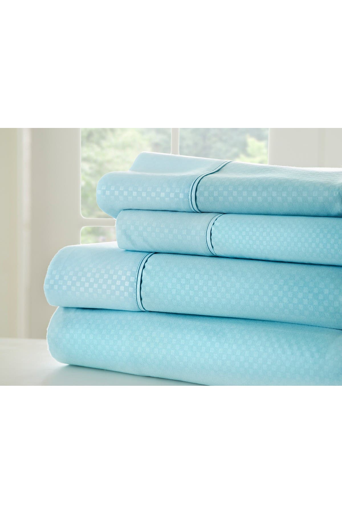 Ienjoy Home Twin Hotel Collection Premium Ultra Soft 3-piece Checkered Bed Sheet Set In Blue