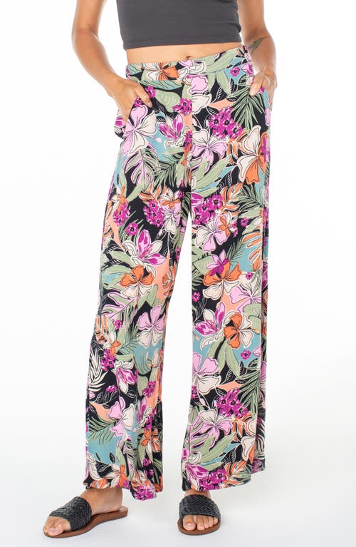 Shop Roxy Midnight Avenue Floral Wide Leg Pants In P Tropical