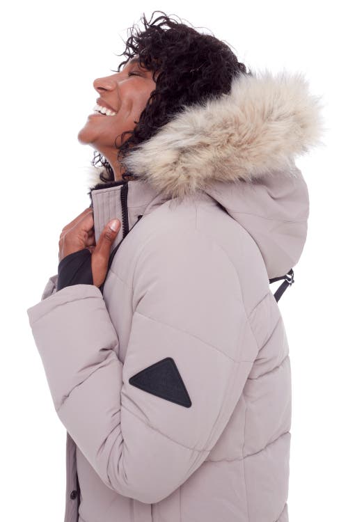 Alpine North Kluane Women's Vegan Down (recycled) Ultra Long Length Parka In Light Taupe