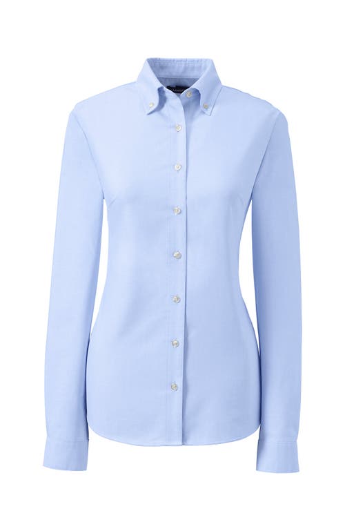 Shop Lands' End School Uniform  Long Sleeve Oxford Dress Shirt In Blue