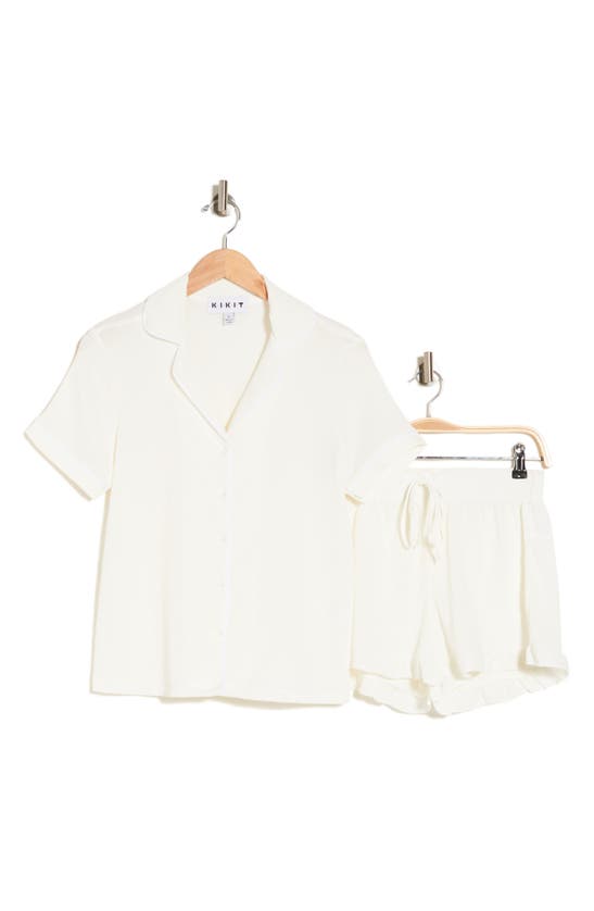 Shop Jj Basics 2-piece Pajama Set In Cream