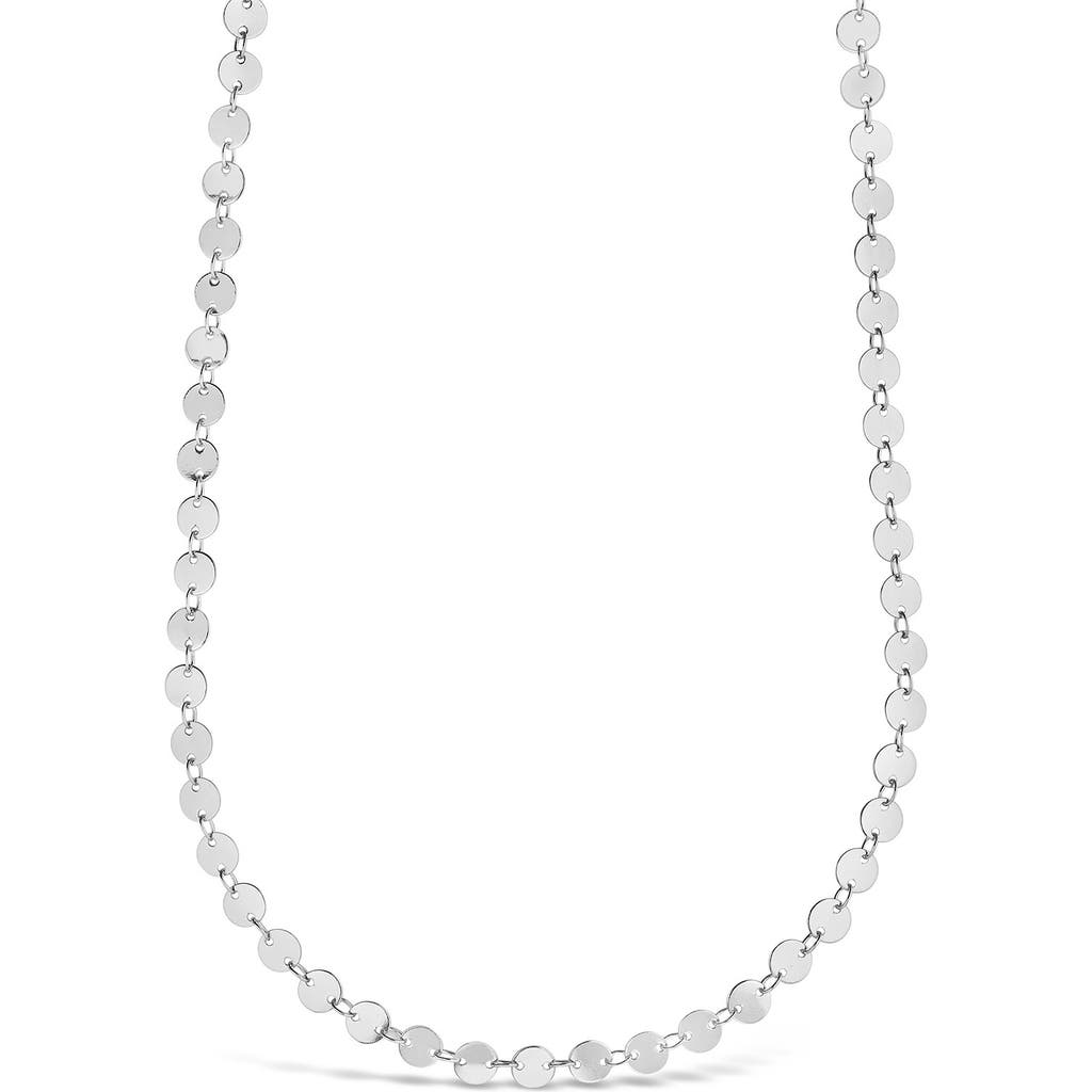 Sterling Forever 14k Yellow Gold Plated Round Disc Long Chain Necklace In Silver