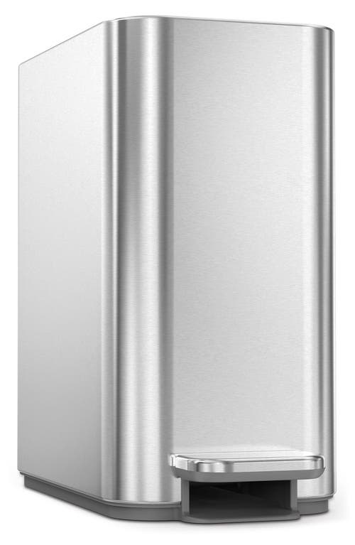 Shop Simplehuman 5l Slim Step Trash Can In Brushed Stainless Steel