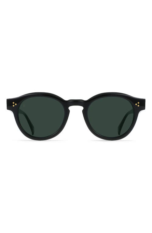 RAEN Zelti 49mm Polarized Small Round Sunglasses in Recycled Black/Green Polar at Nordstrom