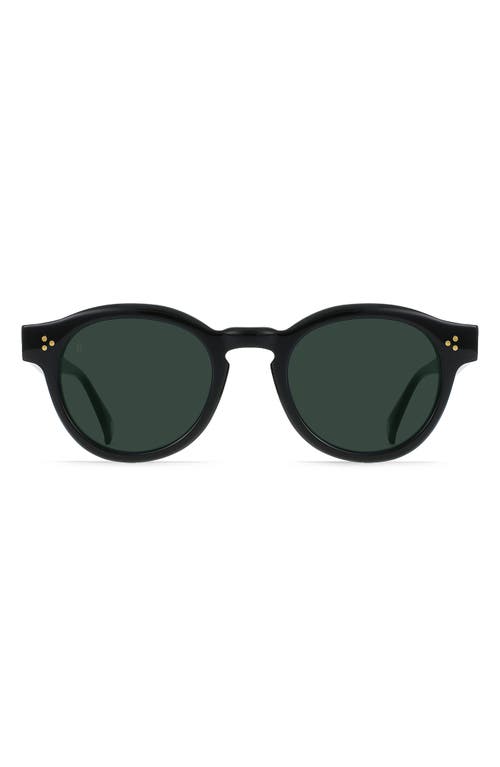 Raen Zelti 49mm Polarized Small Round Sunglasses In Recycled Black/green Polar