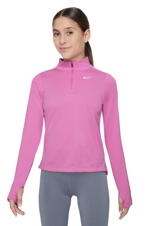 Nike Kids' Dri-fit Half Zip Pullover In Playful Pink/white