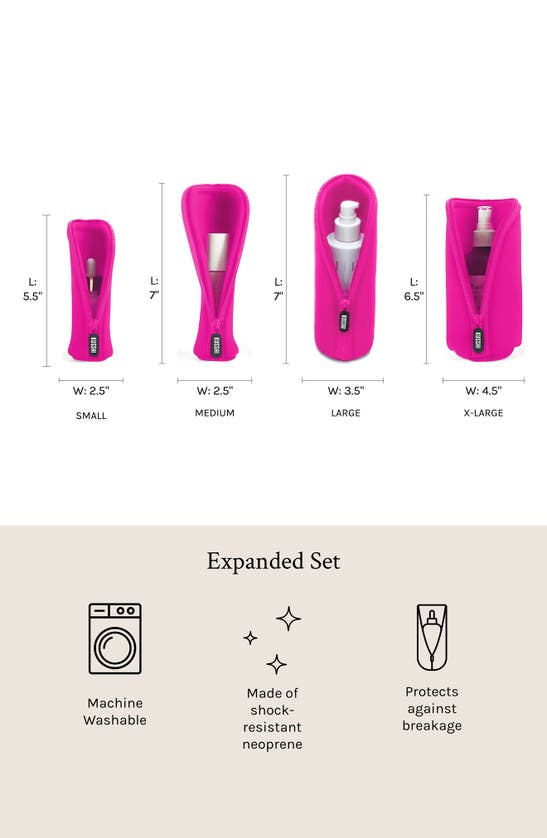 Shop Kusshi Set Of 4 Travel Bottle Protectors In Pink