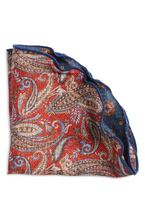 Shop Edward Armah Exploded Paisley & Medallion Silk Pocket Circle In Rust