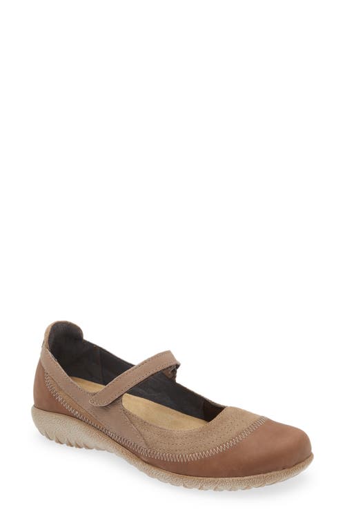 Shop Naot Kire Mary Jane Flat In Bark/almond/stone