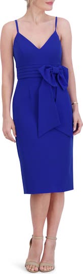 Eliza J Pleat Bow Sheath Cocktail Dress | Nordstromrack