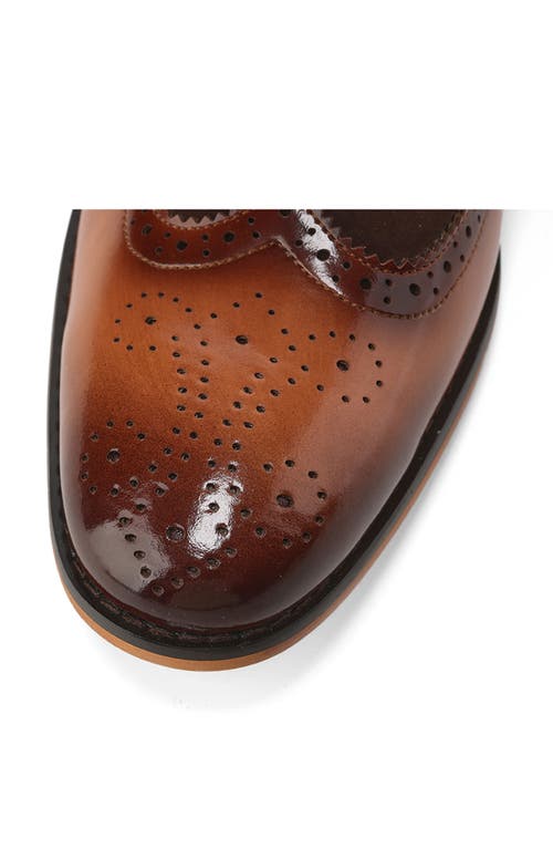 Gino Vitale Wingtip Brogue Two-tone Chelsea Boot In Brown