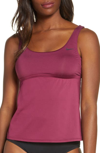 Nike Essential Tankini Top In Villain Red