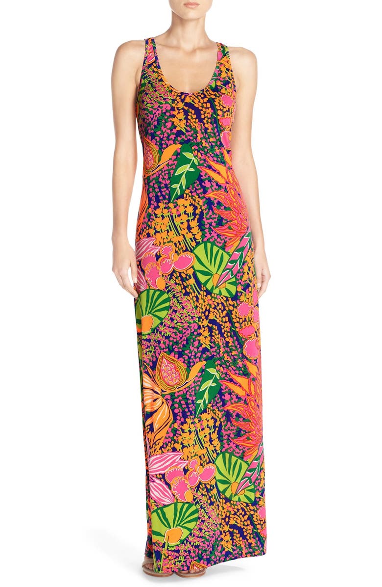 TRINA TURK trina Trina Turk 'Violina' Print Jersey Maxi Dress, Main, color, MULTI