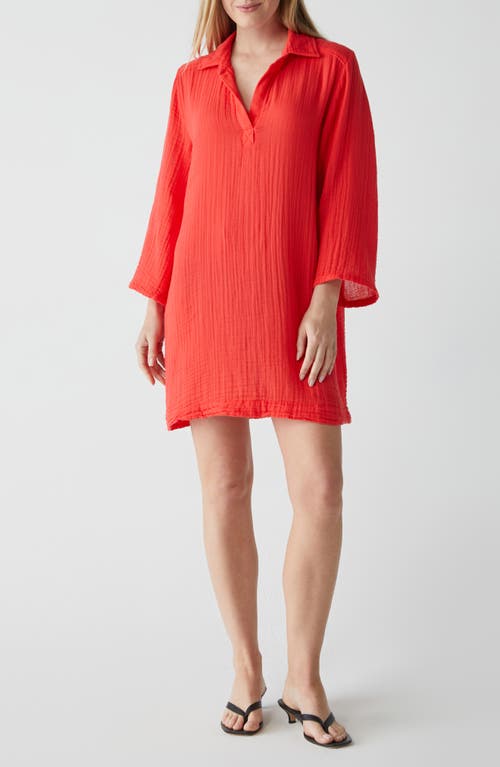 Michael Stars Long Sleeve Gauze Tunic Dress at Nordstrom,