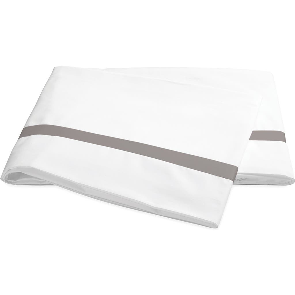 Matouk Lowell 600 Thread Count Flat Sheet In Gray