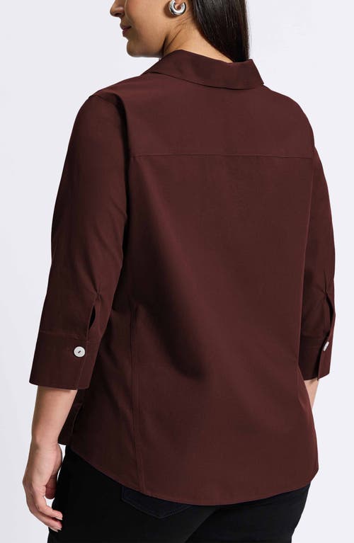 Foxcroft Paige Button-up Shirt In Chicory Coffee