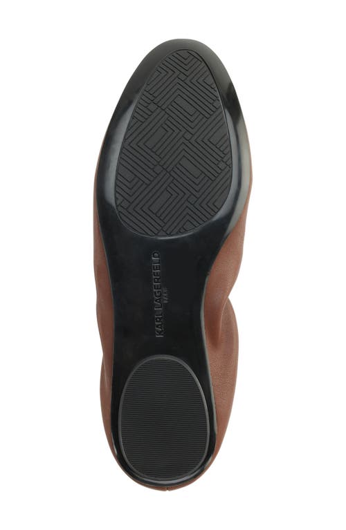 Karl Lagerfeld Velma Womens Bow Man Made Flat Shoes In Cognac