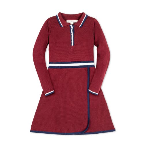 Shop Hope & Henry Girls' Organic Henley Sweater Dress, Toddler In Oxblood With Tipping